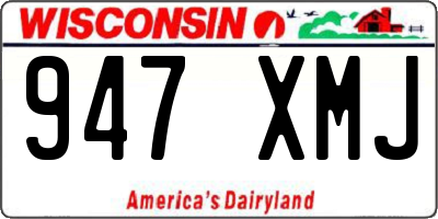 WI license plate 947XMJ