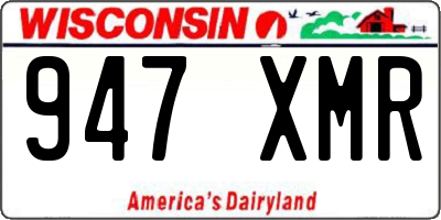 WI license plate 947XMR