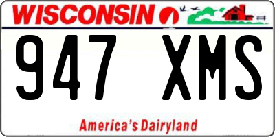 WI license plate 947XMS