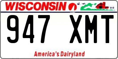 WI license plate 947XMT