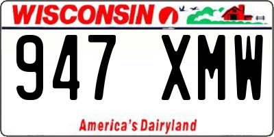 WI license plate 947XMW