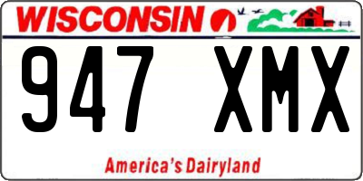 WI license plate 947XMX