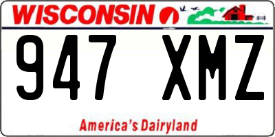 WI license plate 947XMZ
