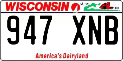 WI license plate 947XNB