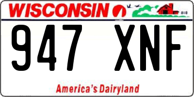 WI license plate 947XNF