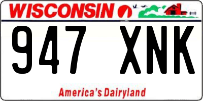 WI license plate 947XNK