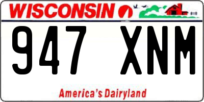 WI license plate 947XNM