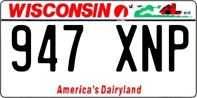 WI license plate 947XNP