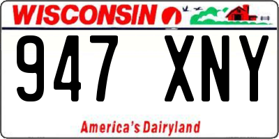 WI license plate 947XNY