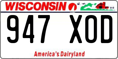 WI license plate 947XOD