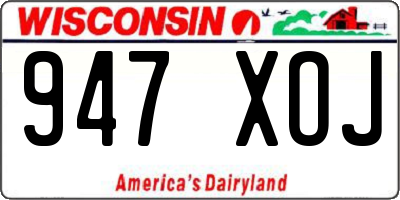 WI license plate 947XOJ