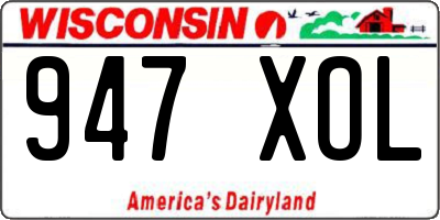 WI license plate 947XOL