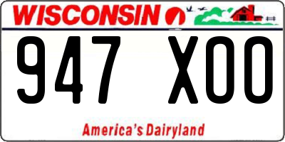 WI license plate 947XOO