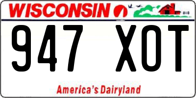 WI license plate 947XOT