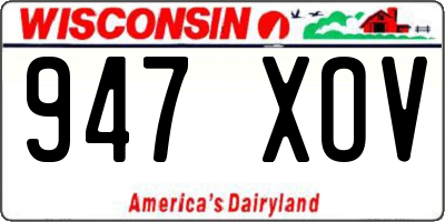 WI license plate 947XOV