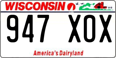 WI license plate 947XOX