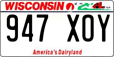 WI license plate 947XOY