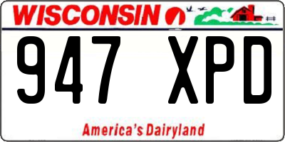WI license plate 947XPD