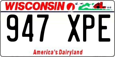 WI license plate 947XPE