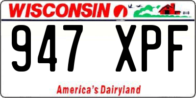WI license plate 947XPF