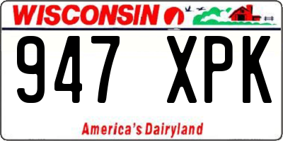WI license plate 947XPK