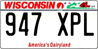 WI license plate 947XPL