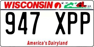 WI license plate 947XPP