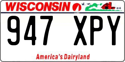 WI license plate 947XPY