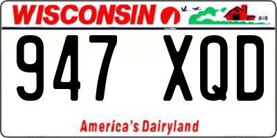 WI license plate 947XQD