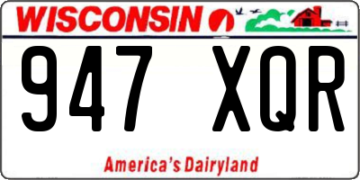 WI license plate 947XQR