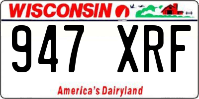 WI license plate 947XRF