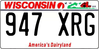 WI license plate 947XRG