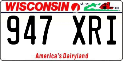 WI license plate 947XRI
