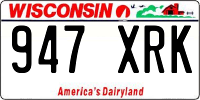 WI license plate 947XRK