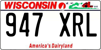 WI license plate 947XRL