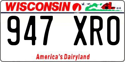 WI license plate 947XRO