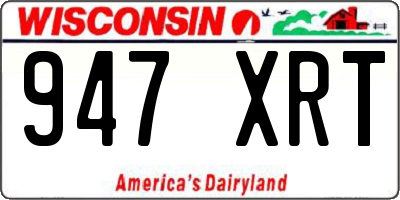 WI license plate 947XRT