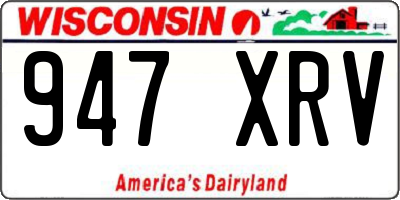 WI license plate 947XRV