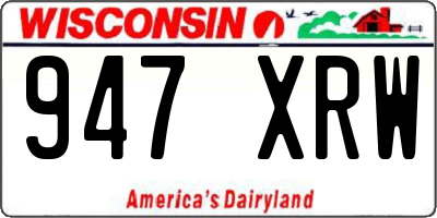 WI license plate 947XRW
