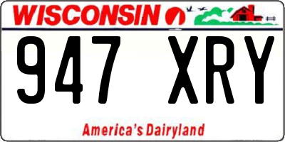 WI license plate 947XRY