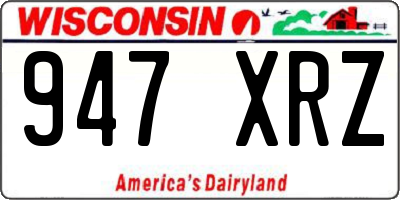 WI license plate 947XRZ