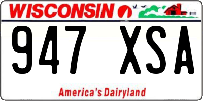 WI license plate 947XSA
