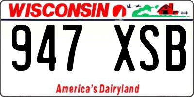 WI license plate 947XSB