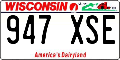 WI license plate 947XSE