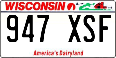 WI license plate 947XSF