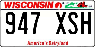 WI license plate 947XSH