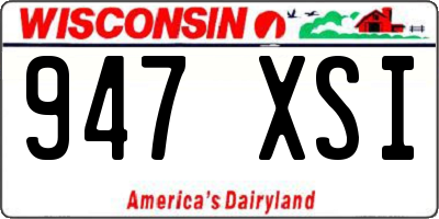 WI license plate 947XSI