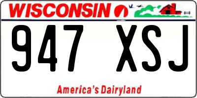 WI license plate 947XSJ