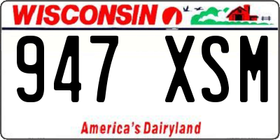 WI license plate 947XSM