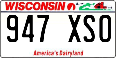 WI license plate 947XSO